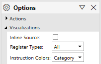 Capture d'écran de l'option de visualisation indiquant où configurer les types de registres