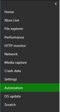 XBOX Device Portal 中工作区的截图