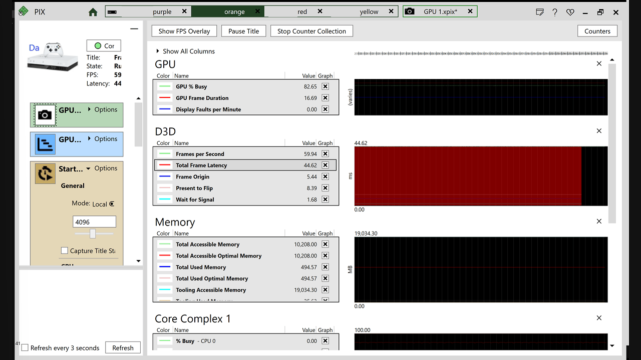 Cadencement des images dans PIX System Monitor