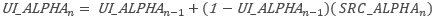 Image de la formule de UI_ALPHA indice n