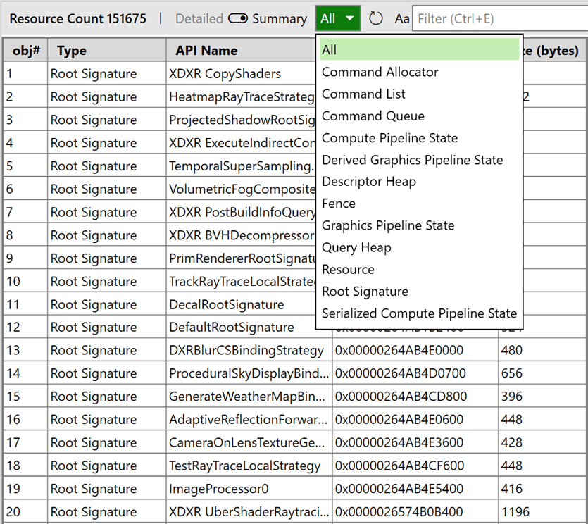 PIX on XBOX API Objects Summary 檢視