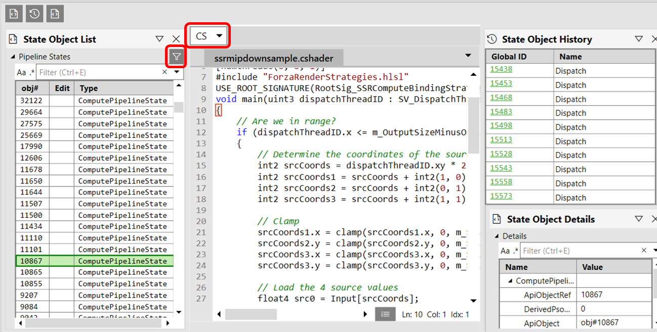 PIX on XBOX Pipeline State Object 檢視