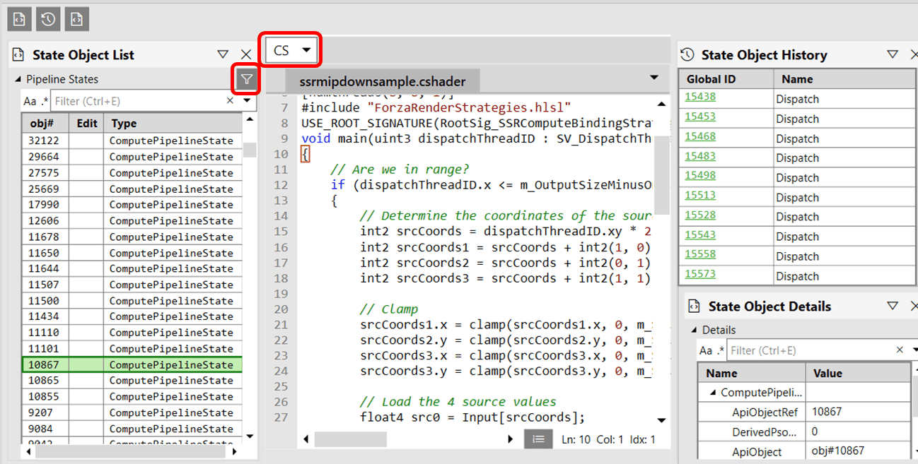 PIX on XBOX Pipeline State Object 檢視