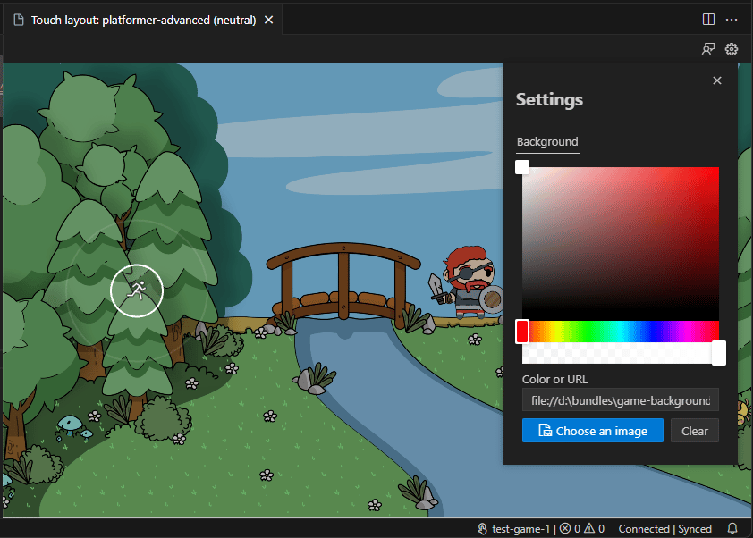Captura de pantalla de una imagen seleccionada en el cuadro de diálogo modal de configuración de la vista previa