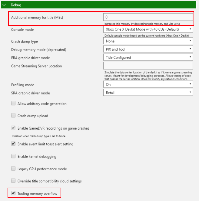 Configurar memória de título adicional