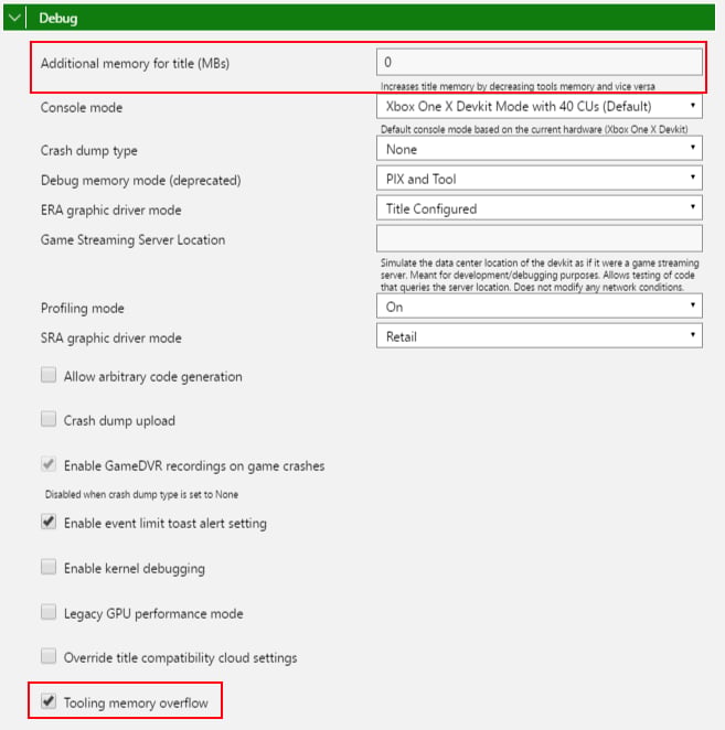Configurar memória de título adicional