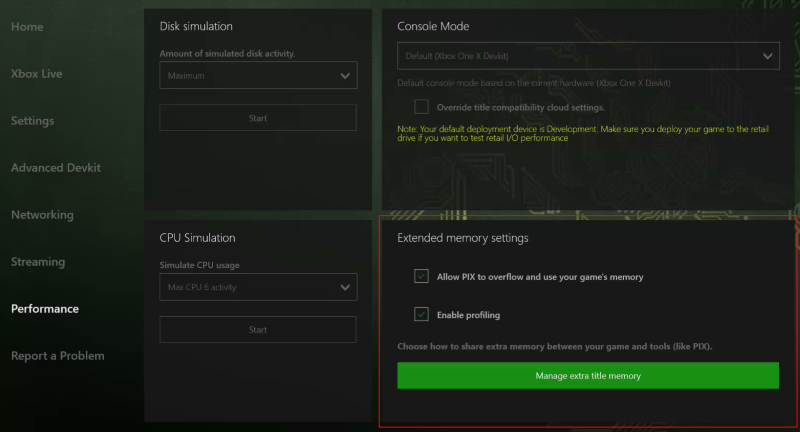 Definir as configurações de memória estendida