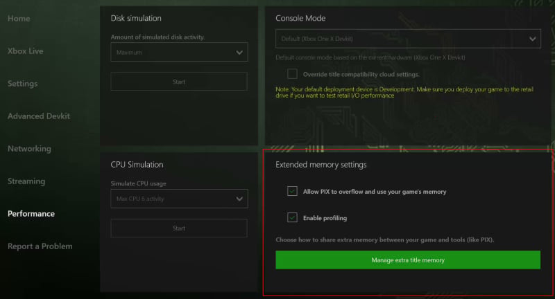 Definir as configurações de memória estendida