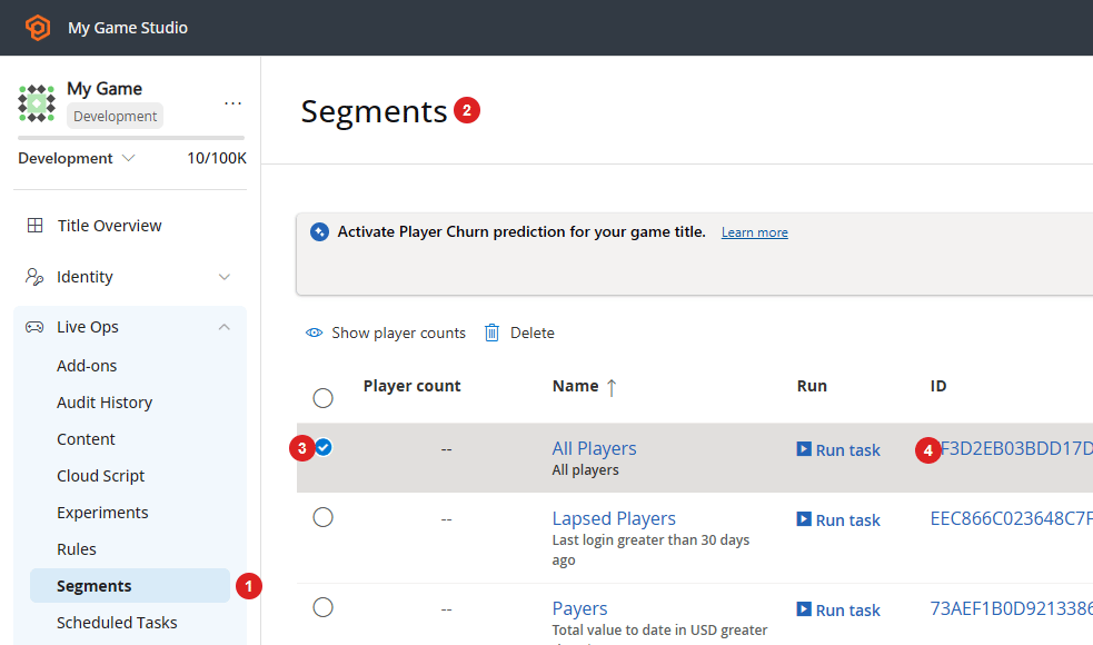 Game Manager - Players - Segments - All Players - Run Task