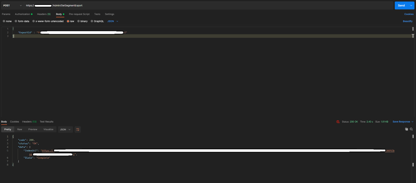 Get Segment Export