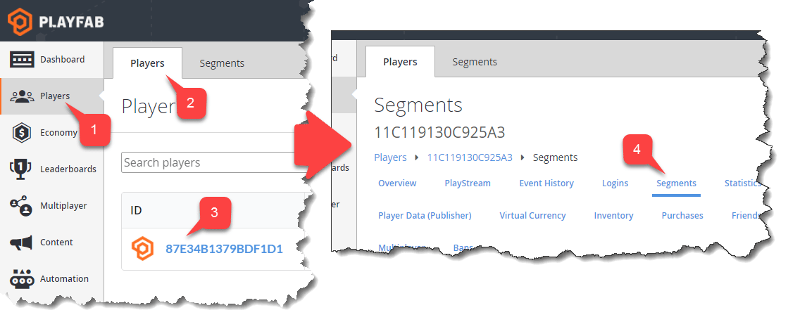 Game Manager - Open - Players Segments ページ