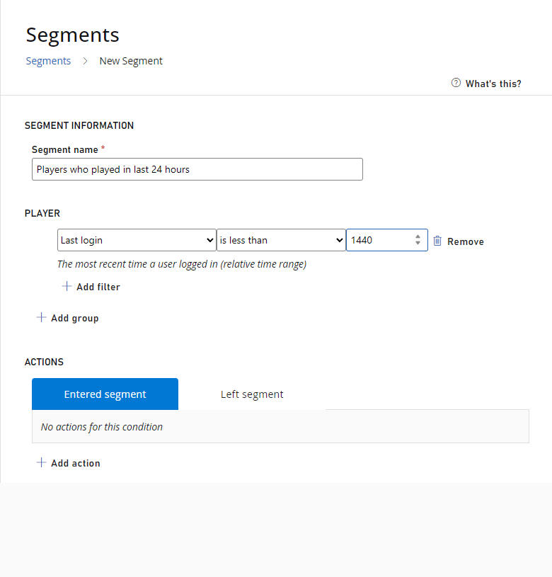 Game Manager - PlayStream - Segments - Players in 24 hours