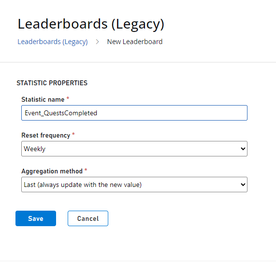Players - Leaderboards - Edit Leaderboard