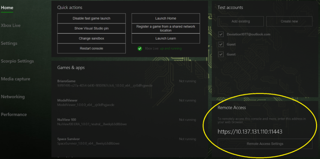 Remote Access Settings 按钮截图