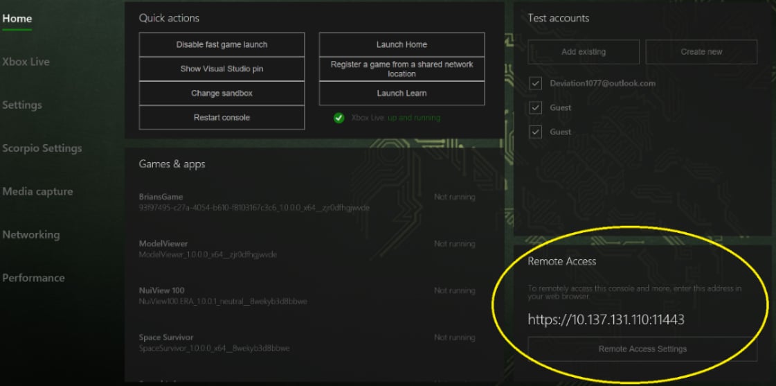 Remote Access Settings 按鈕的螢幕擷取畫面
