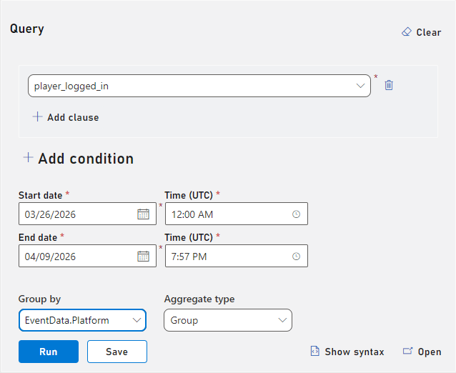 이번 주 디바이스별 플레이어 로그인