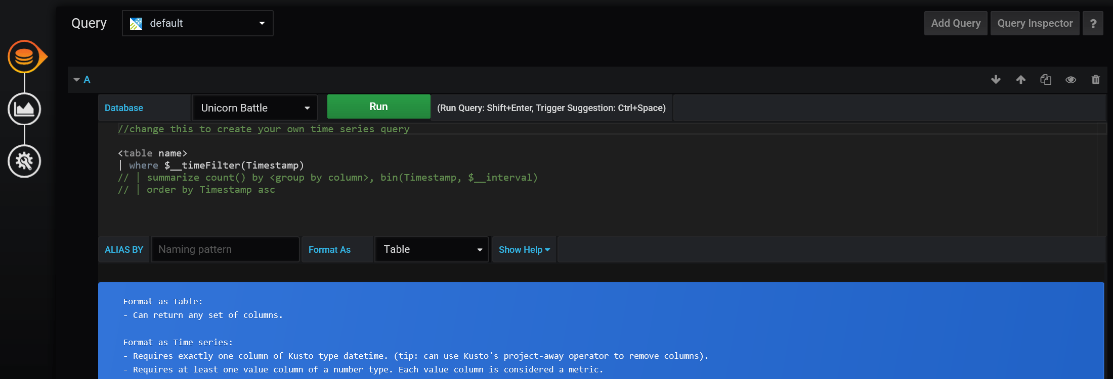Grafana テーブル フォーマット