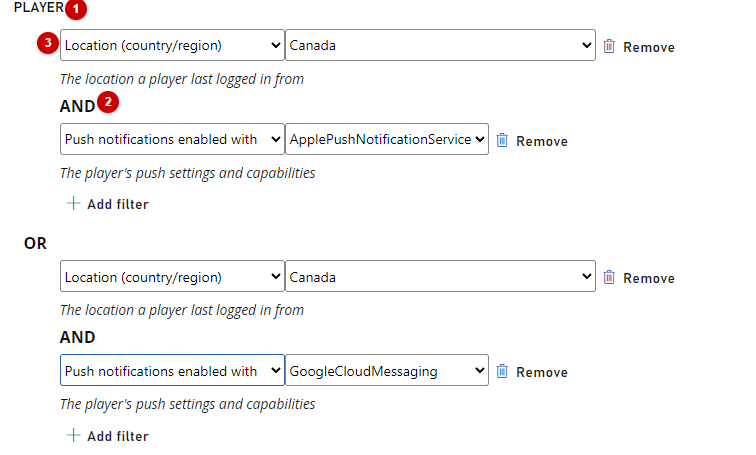 Game Manager - players - advanced segment filtering