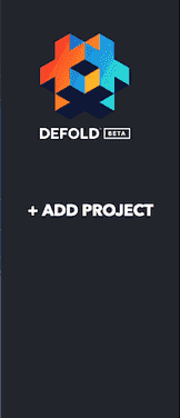 Créer un nouveau projet Defold