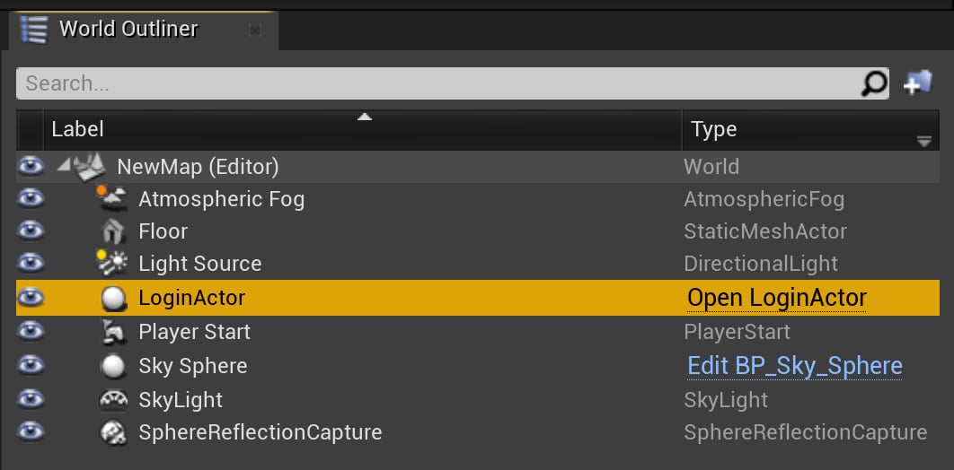 World 中的 Login Actor