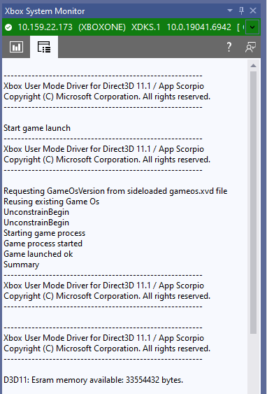 The Console Monitor tab