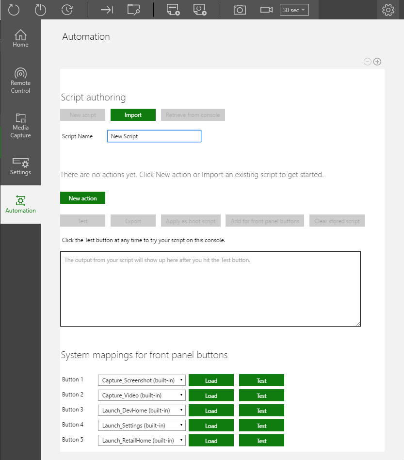 Captura de pantalla de la pestaña Automation en XBOX Manager