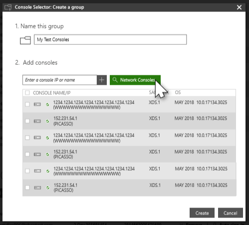 Browse network consoles by entering an IP address