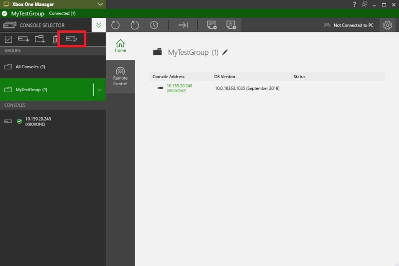 Export and import console and group data
