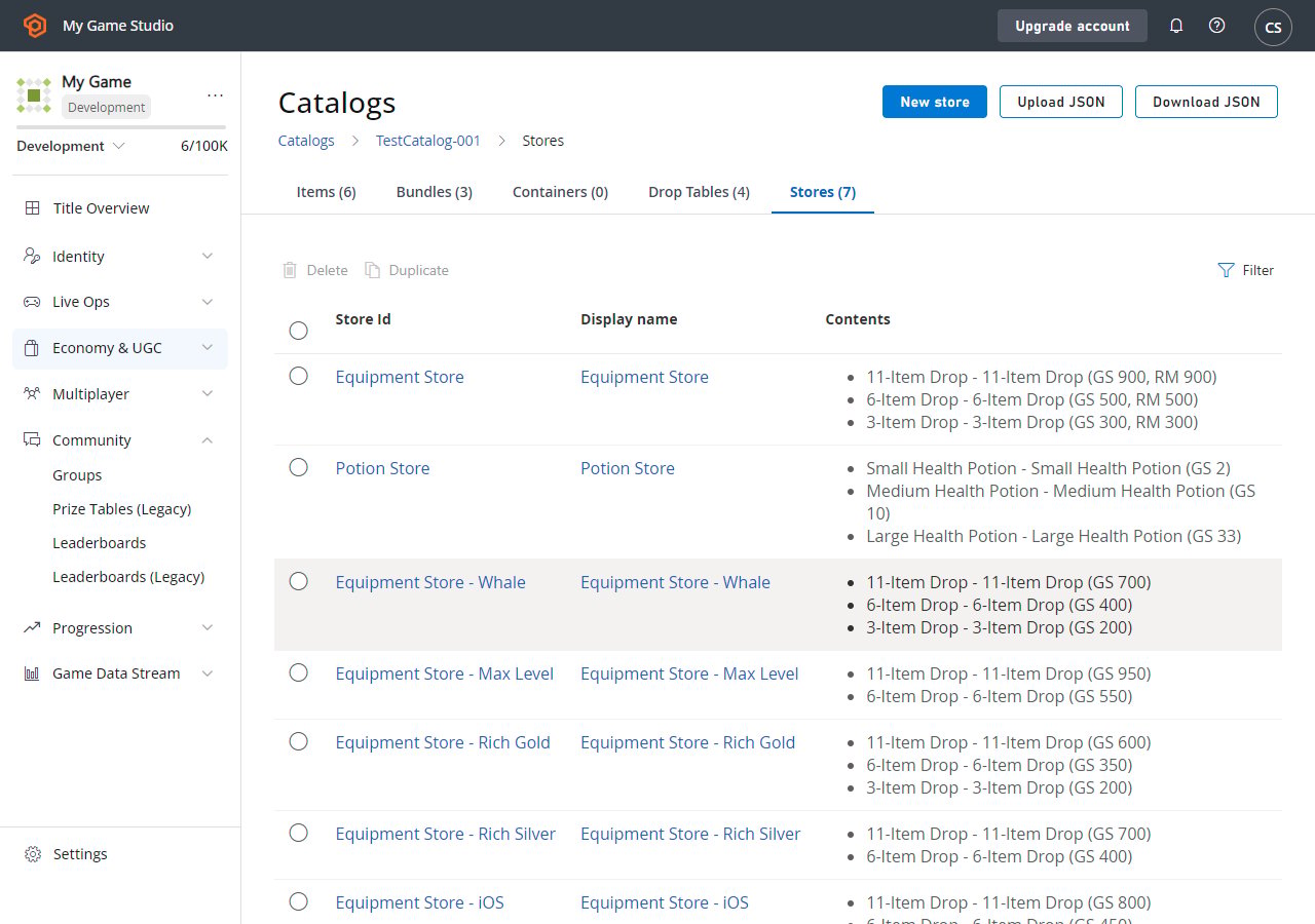Game Manager/Economy/Catalogs/Stores