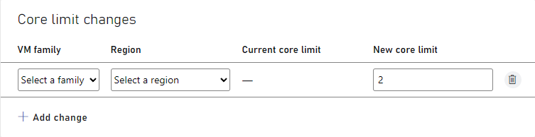 Propriétés de modification de quota