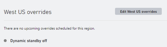 Remplacements des régions de la build désactivés