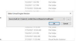 imagen que muestra una ventana que dice "Select Unreal Engine Version"