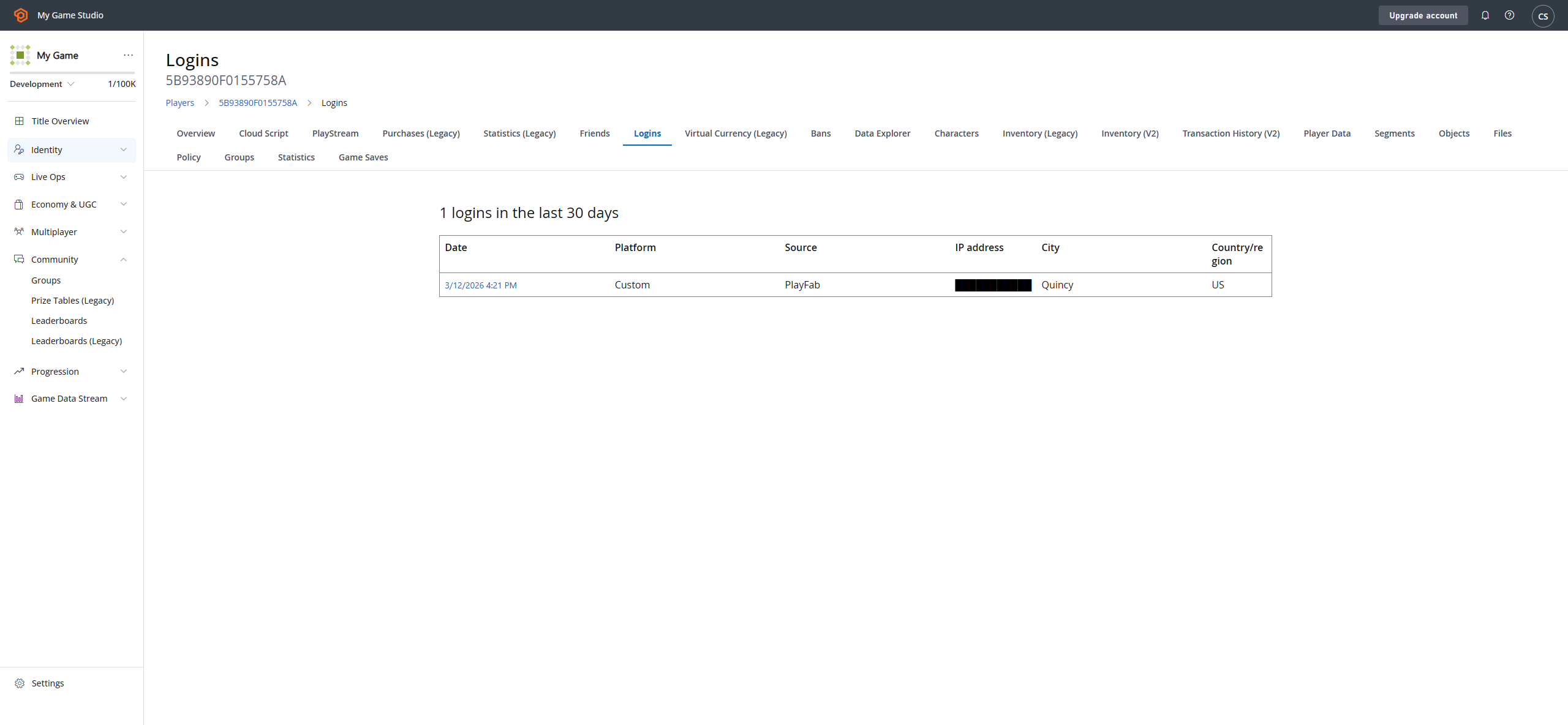 Game Manager - Access Player Logins