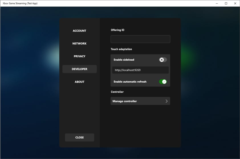 Capture d'écran des paramètres d'offre dans la CTA Windows