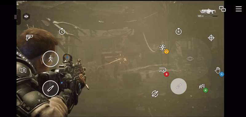 Capture d'écran de la disposition de Gears 5 avec gyroscope activé