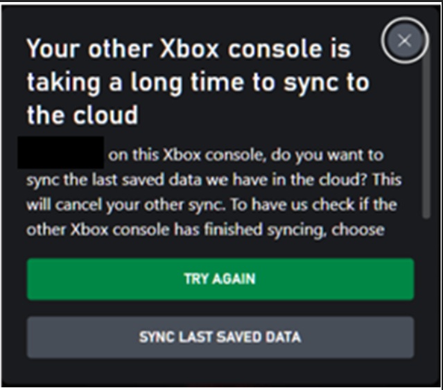 你的另一台 XBOX 主机同步到云端花费的时间较长