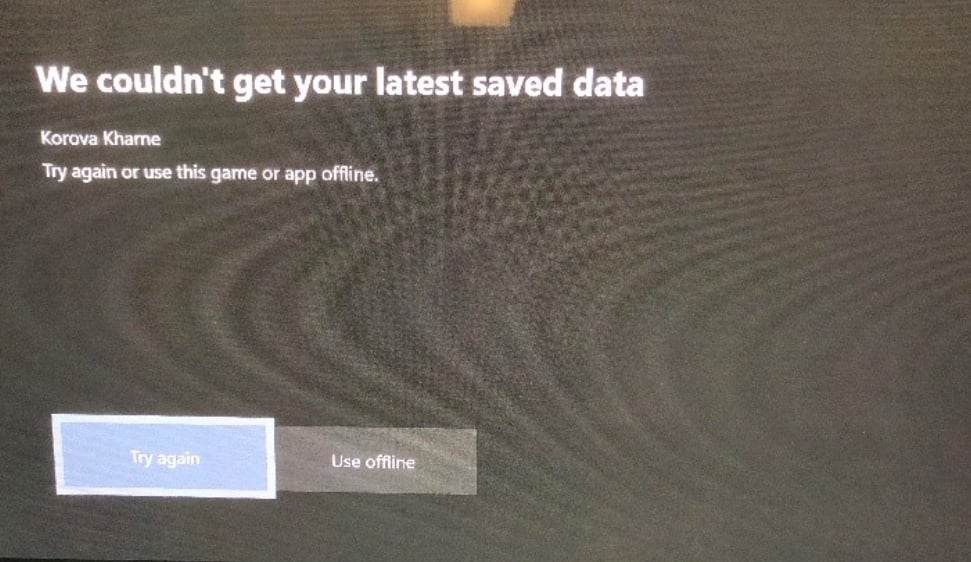 XBOX Service outage dialog.