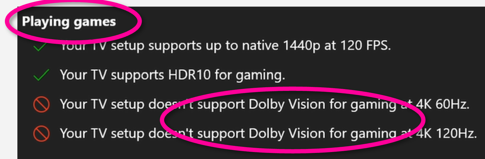 Option 2 : Détails du téléviseur 4K dans les paramètres d'affichage de la console