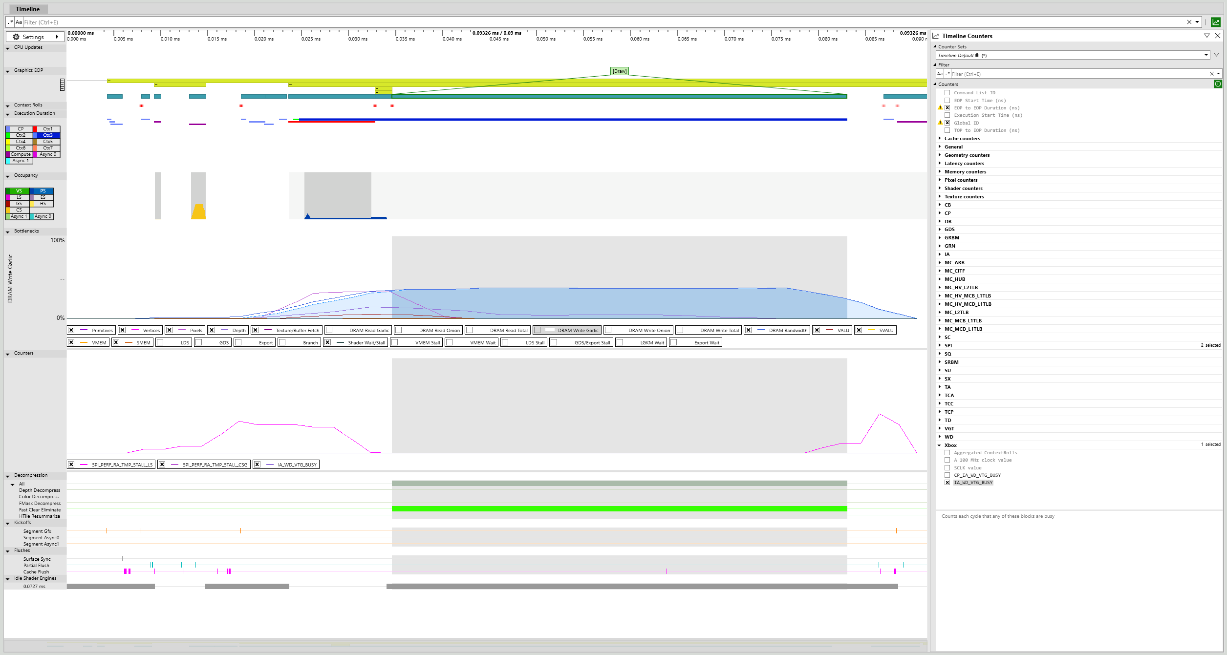 PIX GPU Timeline 索引標籤