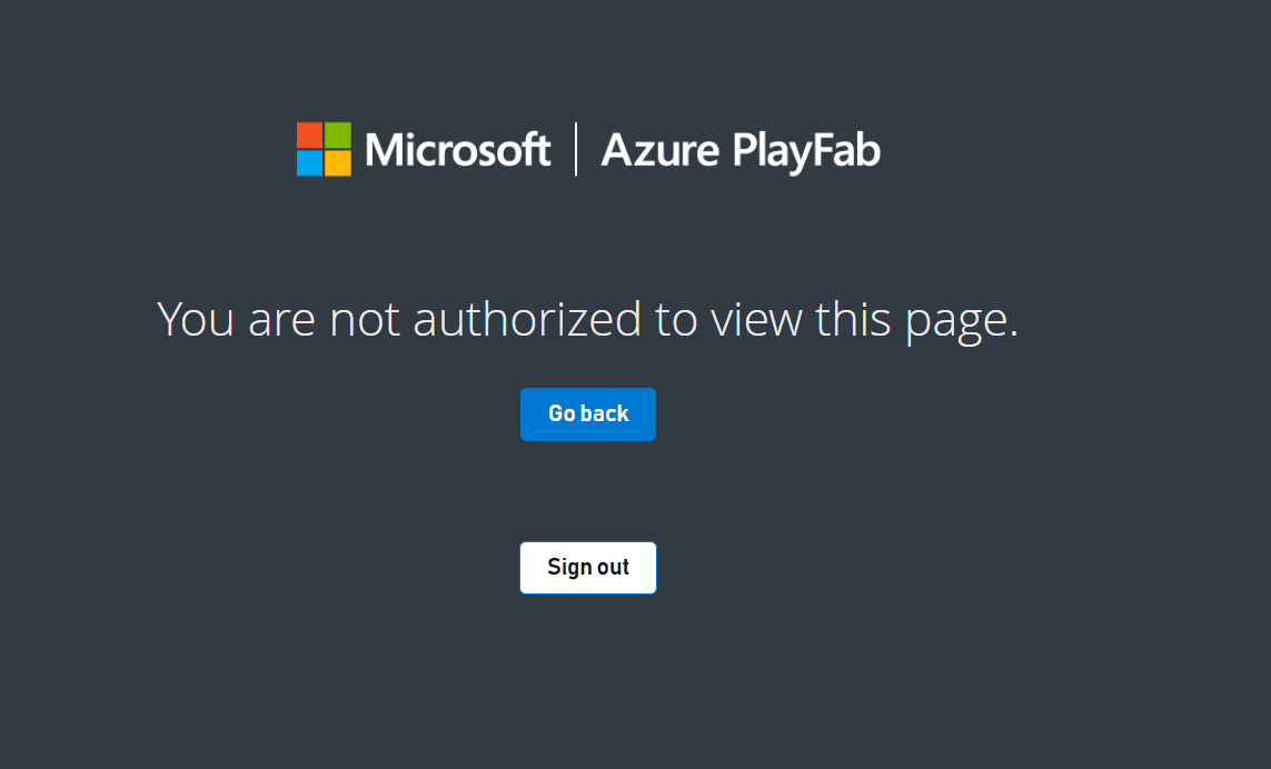 AAD Account Not Authorized
