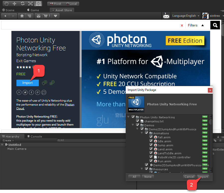 导入 Photon Unity