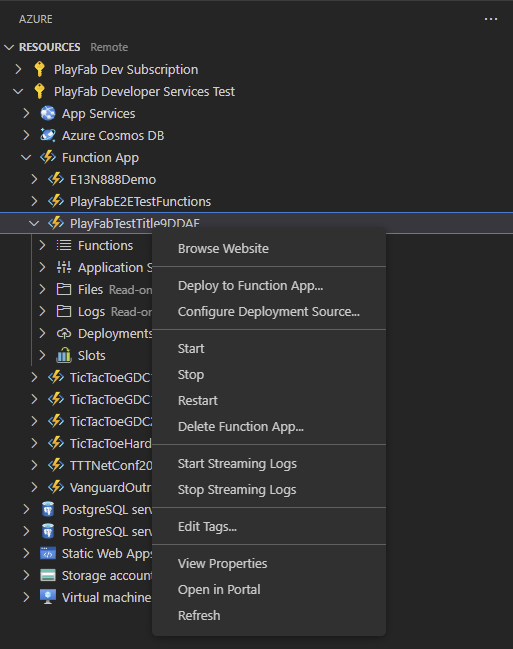 在 Visual Studio Code 中使用 Azure Functions 调试 CloudScript 的第 1 步
