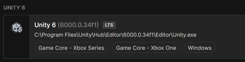 Unity 6 version of the Unity Editor with both add-ons installed.
