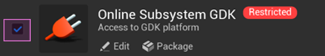 Ejemplo de complemento del GDK habilitado en el Unreal Editor.
