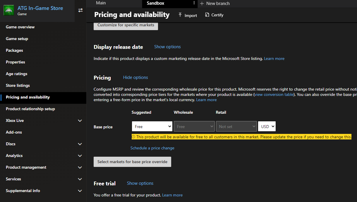 合作伙伴中心 Pricing and availability