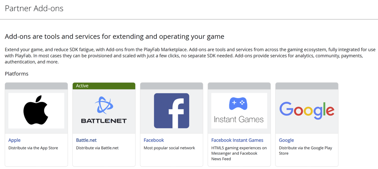 PlayFab Game Manager Battle.net Add-on active