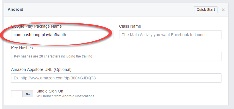 Paramètres de la plateforme Android