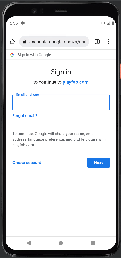 Using LoginWithGoogleAccount Step 1