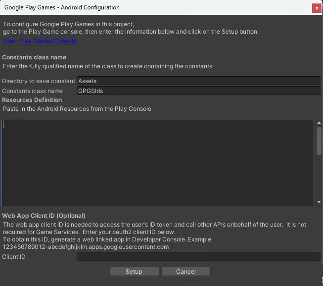 Pegar recursos de Android vacío