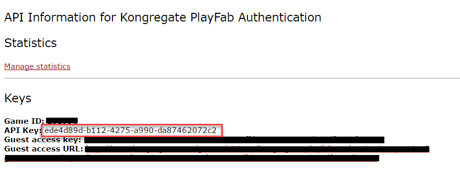Clave de API de Kongregate